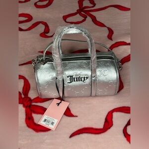 NWT Juicy Couture Silver Barrel Bag